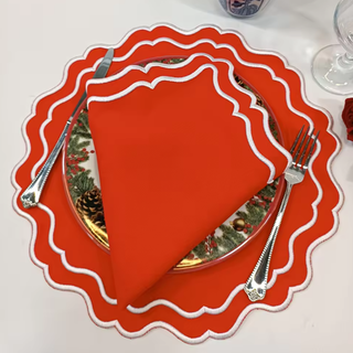 100% Linen Special-shaped Napkin Applique Napkin Modern Style Christmas Napkins Table Festival Decor