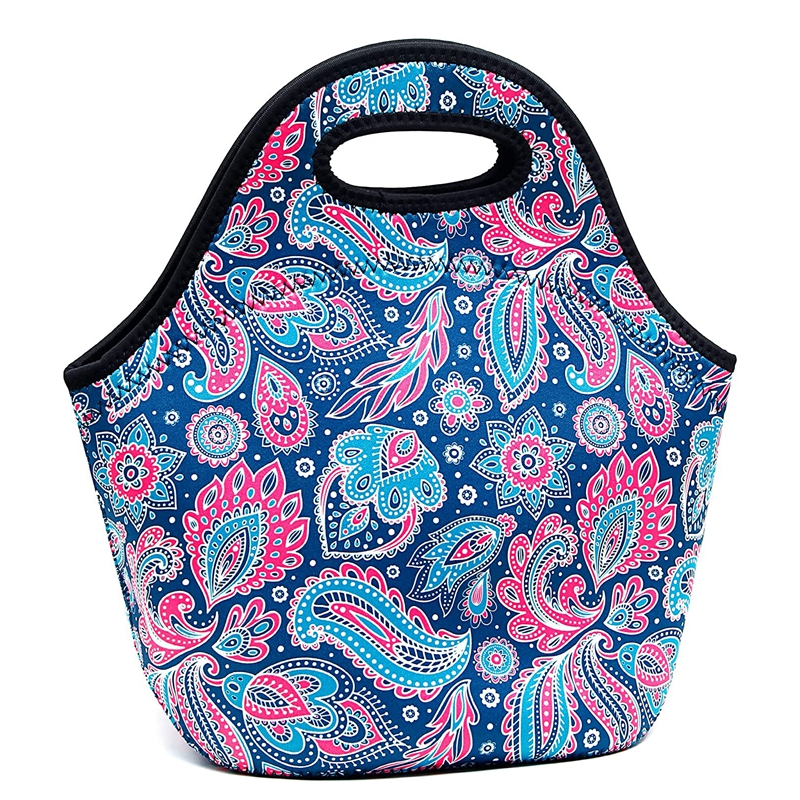 Neoprene Lunch Bags Thermal Insulated Lunch Tote Bag Reusable Washable Neoprene Picnic Bag for Women Men