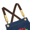 Household Couple Style Embroidery Logo Polyester Cotton Denim Apron with Factory Custom