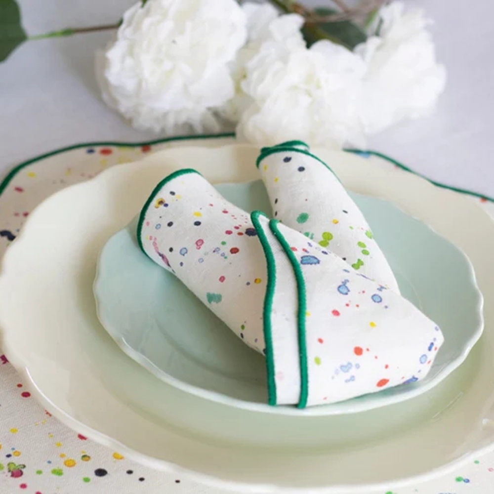 High quality custom design stone washed linen cloth scallop napkins wedding napkins for table decor