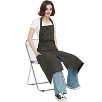 Pottery Apron Split Leg Long Kitchen Art Crafts Painting Apron with 3 Pockets Ceramics Clay Aprons for Women Men