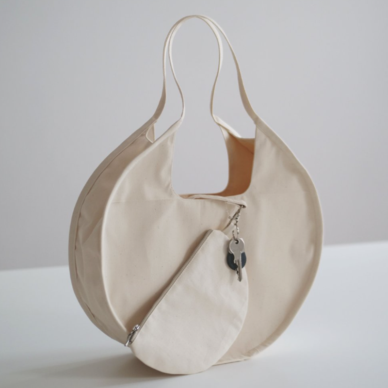  Round Bag With A Pouch Fashion Handbag Women Casual Canvas Bag Eco-friendly bags