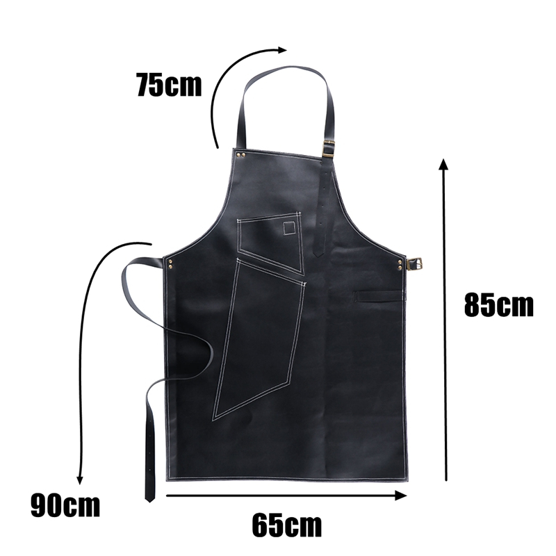 Waterproof High quality Leather Custom Logo Design Apron for outside garden work chef apron for restaurant 