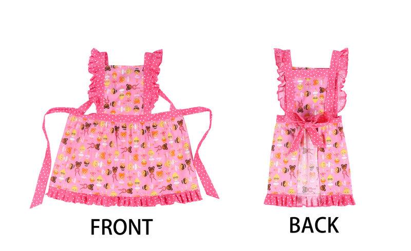 Custom Cartoon Logo Kids Apron Cotton Polyester Apron for Children Fashion Design H Style Kids Apron
