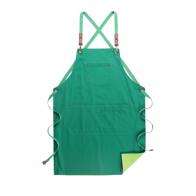 Flower gardening design work apron multi colors twill canvas double side apron cotton canvas kitchen apron