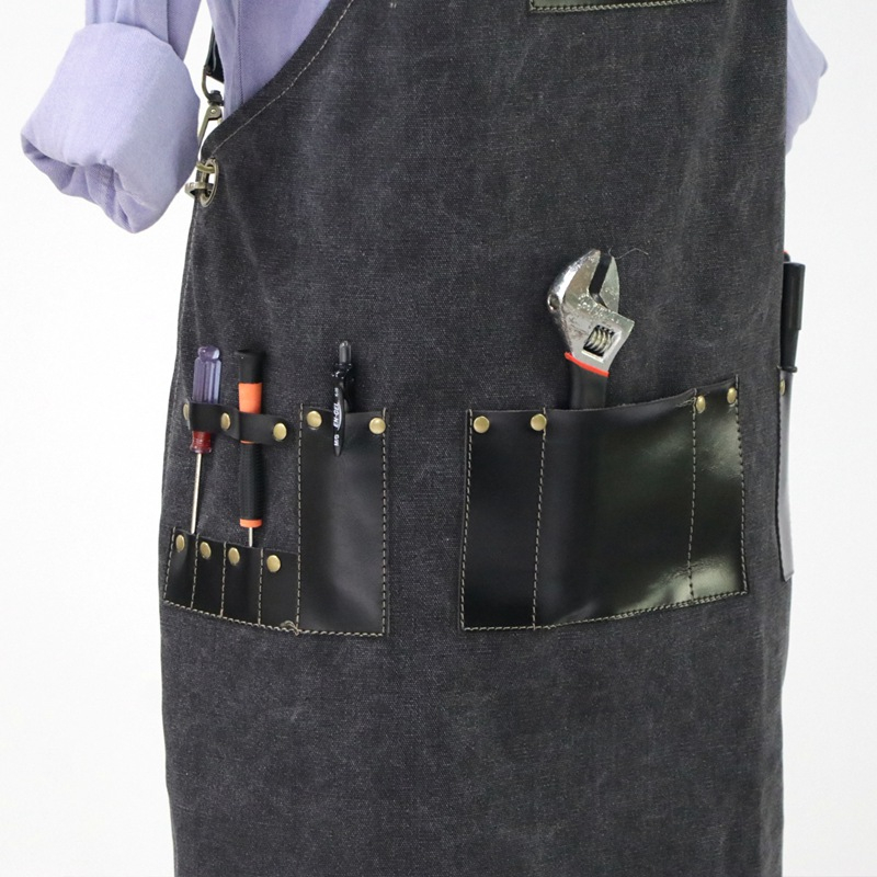 Factory Profession Custom Industry Waxed Canvas Apron for Heavy Industry Practitioners