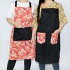 Full version printed polyester fabric kitchen cooking cleaning apron for couple