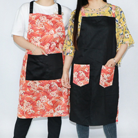 Full version printed polyester fabric kitchen cooking cleaning apron for couple