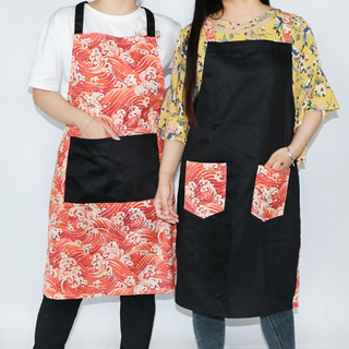 Full version printed polyester fabric kitchen cooking cleaning apron for couple