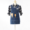 New design vest style denim canvas apron work use mutifunction cotton apron
