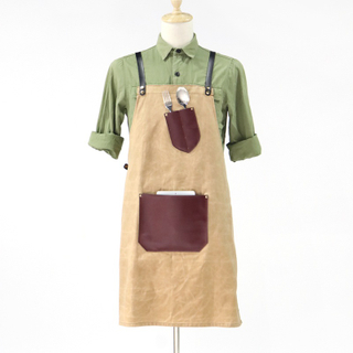 Industrial Wax Canvas Apron Design , Oil And Pollution-proof Heavy Industry Apron Custom
