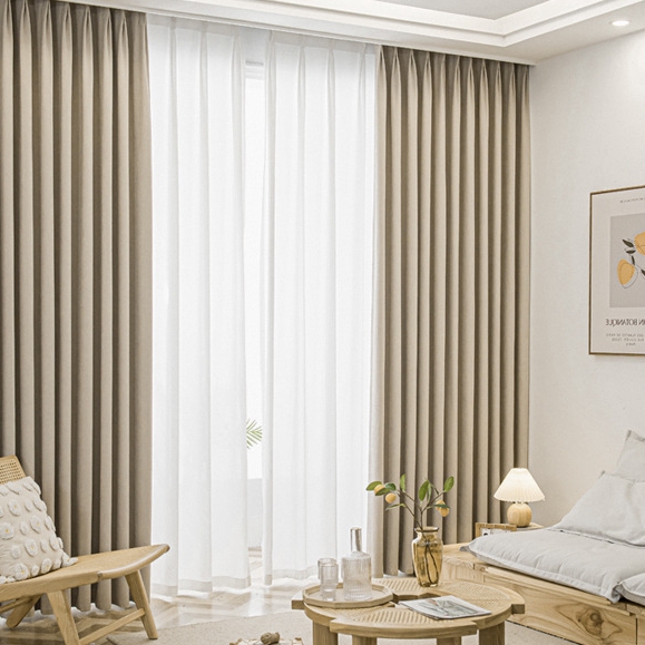 Turkish Jacquard Chenille Curtain Thickened Herringbone Curtain Customization 100% Blackout Window Curtain Heat And Full Light Blocking Drapes for Home Hotel Nursery