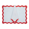 Scalloped Linen Applique Napkin Modern Style Table Decor Exclusively Made Napkin