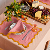 Top quality high end unique design exquisite 100% linen scalloped cloth napkins for restaurant 
