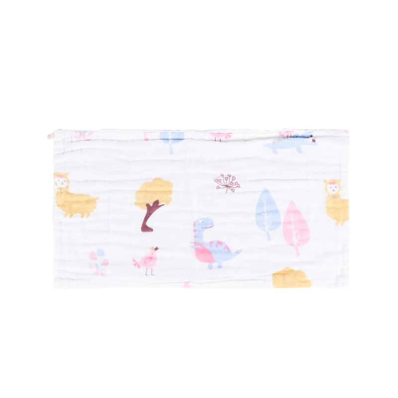 Custom Cartoon Logo Design Cotton Yarn Bib Set for Children Durable Soft Cotton Sweat Scarves 