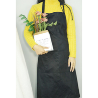 100% cotton black apron light and breathable kitchen cooking restaurant waiter apron for work or daily use