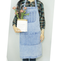 68*86 cm customized polyester cotton denim apron for restaurant kitchen work