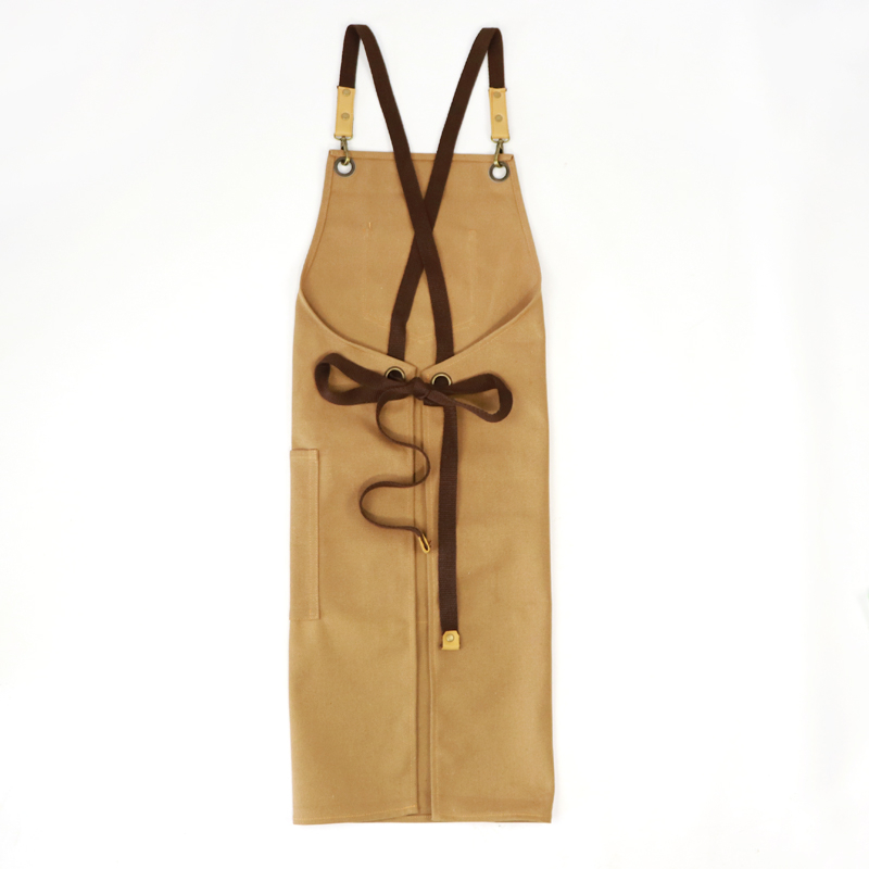 Wholesale canvas waterproof apron for kitchen or bbq with adjustable size 