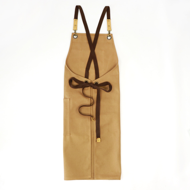 Wholesale canvas waterproof apron for kitchen or bbq with adjustable size 