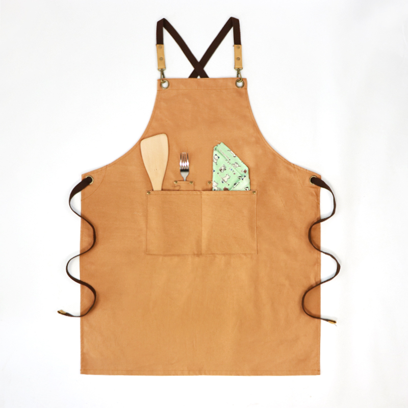 Waterproof polyester cotton customized apron for kitchen or coffee shop or bar with competitive price