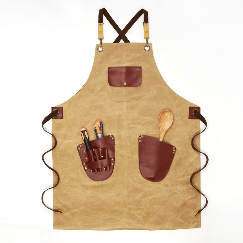 Heavy duty waxed canvas industrial aprons for Carpenter, Welder, Construction worker
