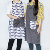 Full version printed polyester fabric kitchen cooking cleaning apron for couple