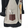 Fashion cool design reusable half length canvas zipper vest with functional pockets tool apron
