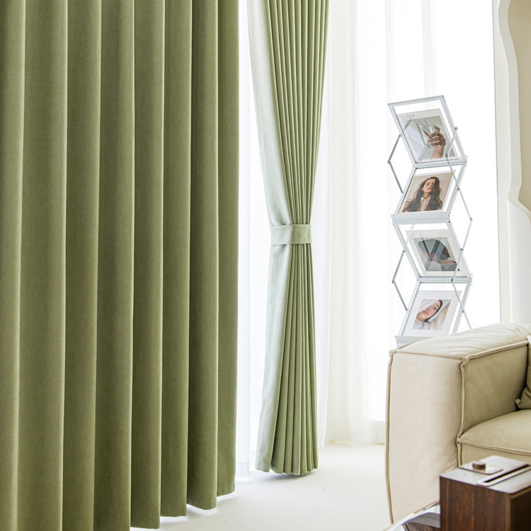 Turkish Jacquard Chenille Curtain Thickened Herringbone Curtain Customization 100% Blackout Window Curtain Heat And Full Light Blocking Drapes for Home Hotel Nursery