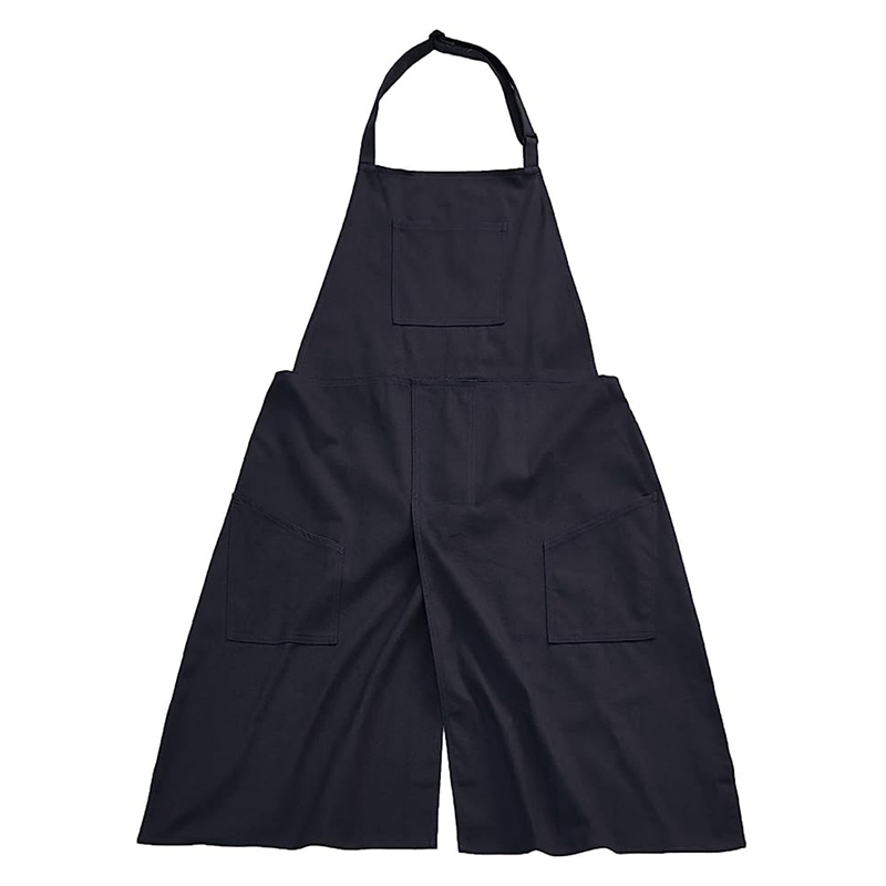 Pottery Apron Split Leg Long Kitchen Art Crafts Painting Apron with 3 Pockets Ceramics Clay Aprons for Women Men