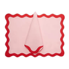 Scalloped Linen Applique Napkin Modern Style Table Decor Exclusively Made Napkin