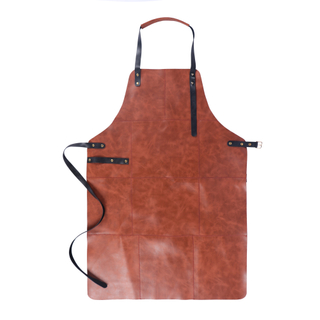 Fashion Leather Apron New Style Hot Selling Splicing Genuine Leather Apron with Straps for Working 