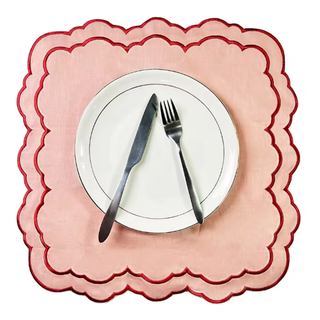 100% Linen Special-shaped Napkin Applique Napkin Modern Style Table Decor Exclusively Made Napkin