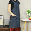 Deep blue strpe 8 oz polyester cotton canvas kitchen cooking apron for restsurant or household