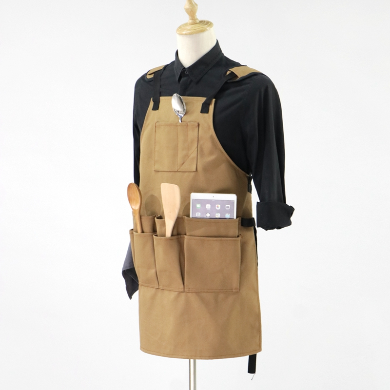 Heavy Industry Protective Wax Canvas Work Apron , Professional Work Apron Design For Men