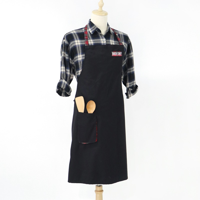 Long Black Cotton Apron Factory Wholesale Multifunctional Canvas Kitchen Cooking Apron Design