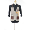 Fashion cool design reusable half length canvas zipper vest with functional pockets tool apron