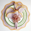 High Quality Dinner Restaurant Scalloped Linen Table Napkin for Wedding Party