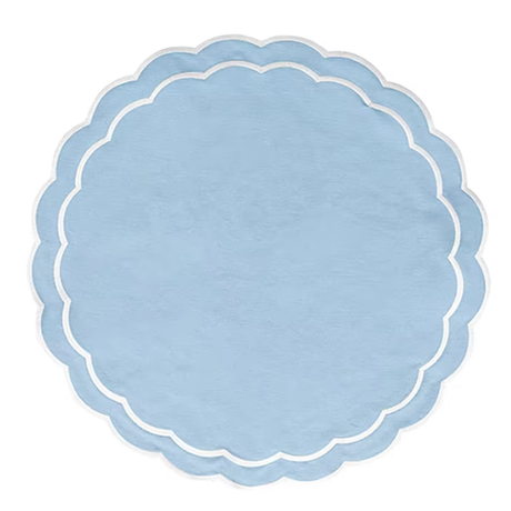 Scalloped Round Cotton Applique Napkin Combine Practicality With Style Exclusively Made Table Decor