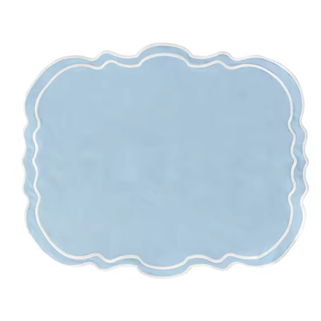 Scalloped Rectangular Linen Applique Placemat Fashion vintage Table Decor Exquisite Mats For Party