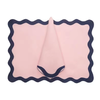 Scalloped Linen Applique Napkin Modern Style Table Decor Exclusively Made Napkin