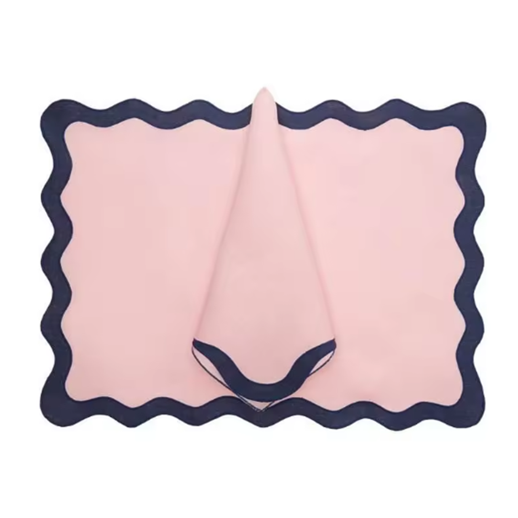 Scalloped Linen Applique Napkin Modern Style Table Decor Exclusively Made Napkin