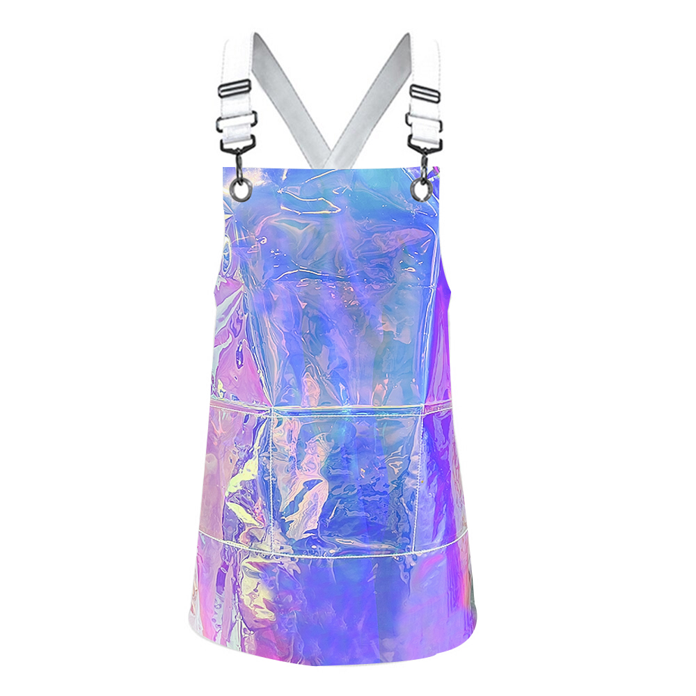 Fashional New Style Popular Tpu Transparent Waterproof Barber's Apron with Customized Ribbon