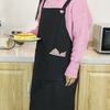 Black Polyester Cotton Canvas Thicken Wear-resistant Kitchen Cooking Apron Form China Supplier