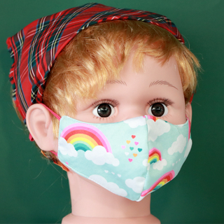 Children's Mask Ice Silk Material with Colorful Cartoon Print for Summer Use