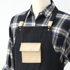 Black Cotton And PU Pocket Design Long Polyester-cotton Canvas Apron