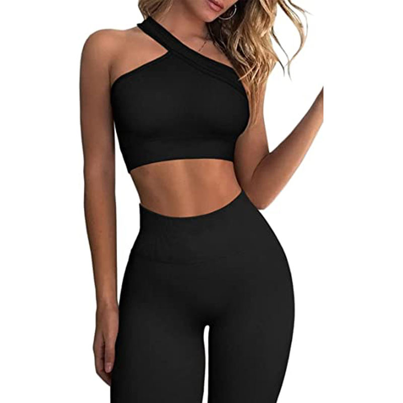 Workout Outfits for Women 2 Piece Seamless Sport Bra High Waist Yoga Leggings Sets