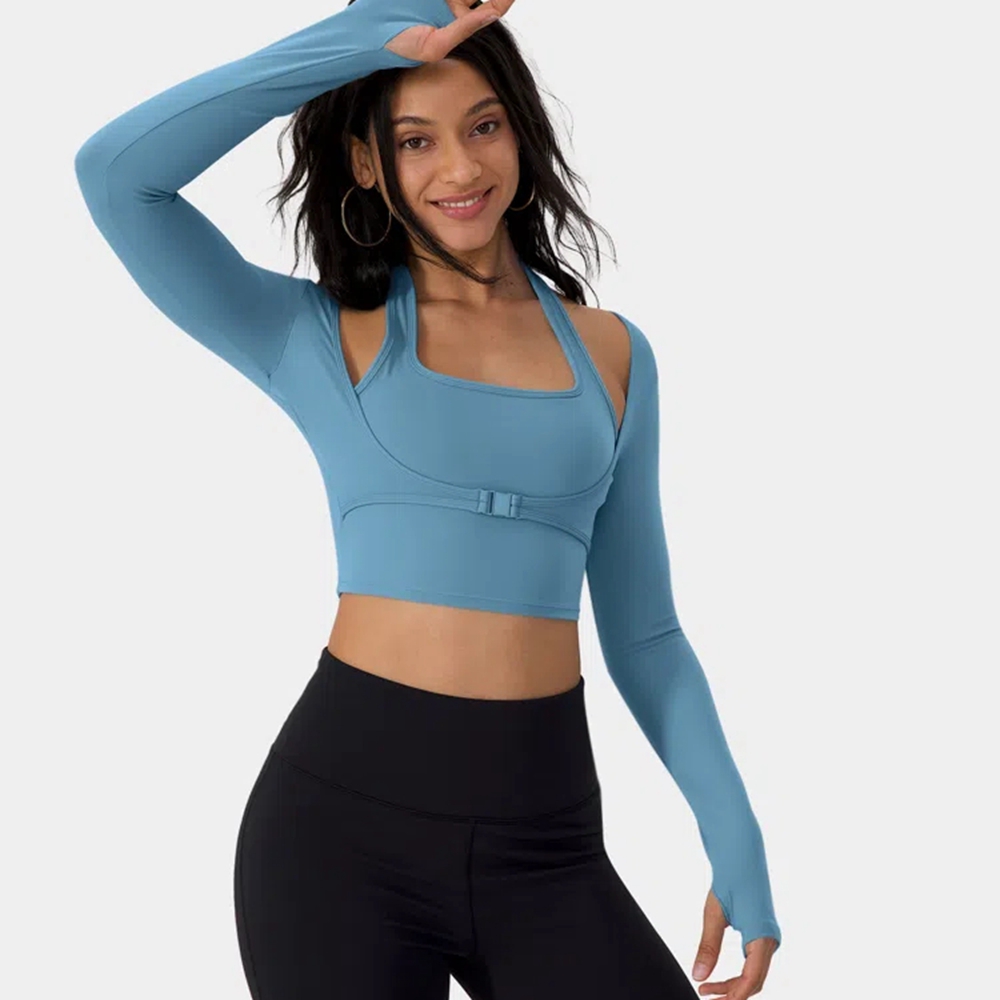 New Arrivals Custom Fitness Yoga Wear High Waist Activewear Gym Seamless Nylon 2 Piece Yoga Wear Set For Women