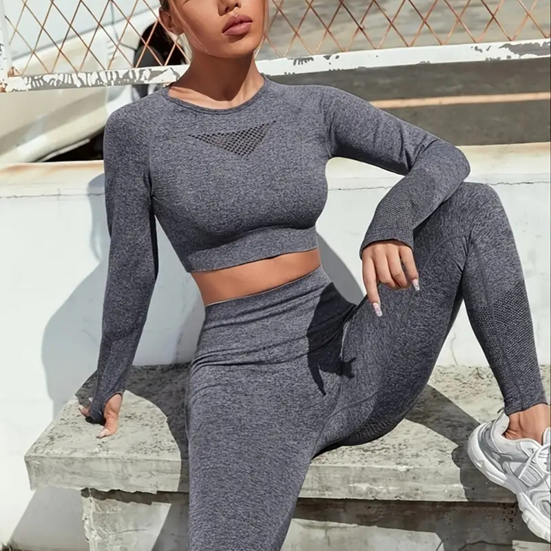 2 Pieces Sexy Yoga Set Women Feeling Sports Wear High Impact Sports Sets Workout Active Wear Running Yoga Set
