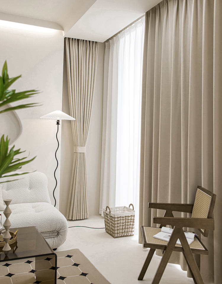 Full Blackout Velvet Curtain Matte Non-reverse Velvet Three-layer Composite 3D Heat Pressed 100% Blackout Window Curtain Heat And Full Light Blocking Drapes