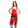 Hot selling fashion clear salon barber apron home kitchen hairdressing tpu apron waterproof with long chain 